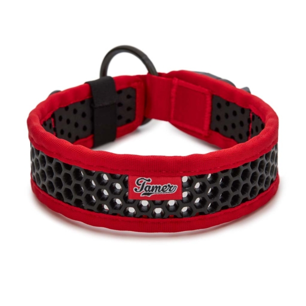 SOFTY Halsband | Länge: 50-56cm | Breite: 4,3cm | Farbe: rot/schwarz